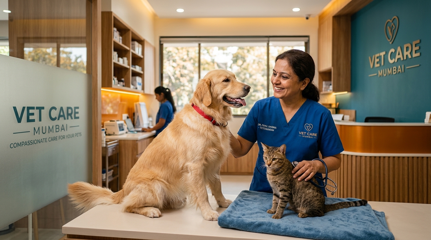 Always Care Veterinary Doctor with Dog and Cat